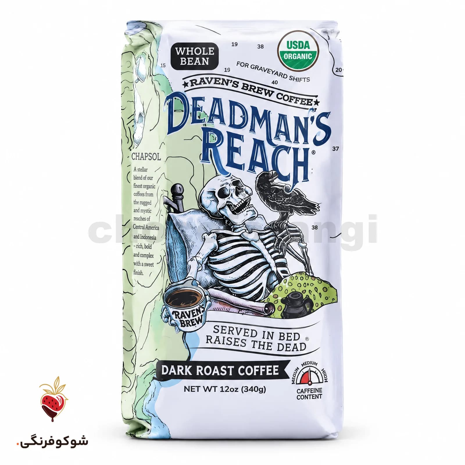 دانه قهوه راونز مدل deadman’s reach بسته 340 گرمی — شوکوفرنگی