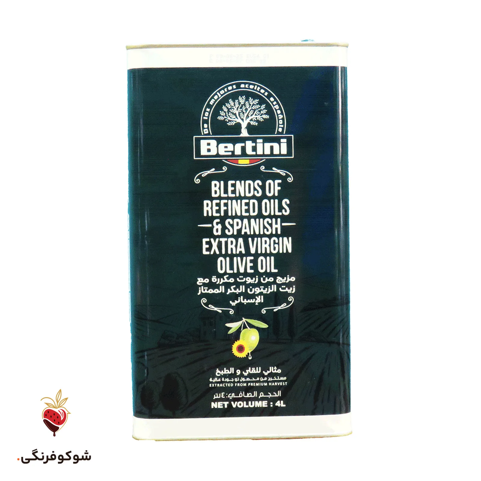 روغن ترکیبی برتینی با روغن زیتون فرابکر اسپانیایی ۴ لیتری — شوکوفرنگی