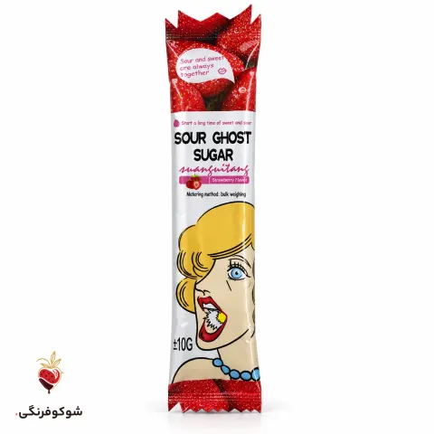 پودر ترش استیکی توت‌فرنگی ۱۰ گرمی بسته ۳۰ عددی — شوکوفرنگی